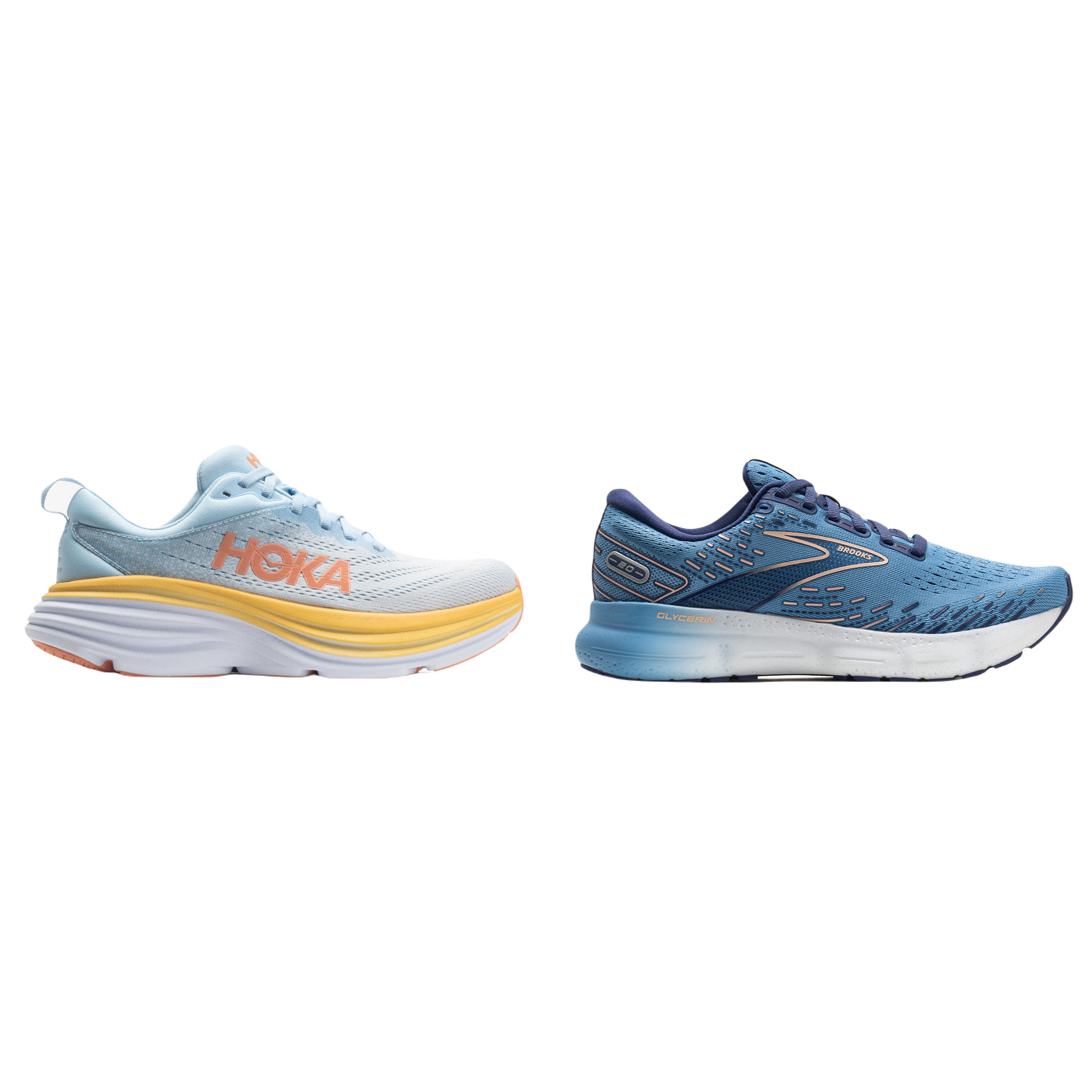 Sneaker Comparison Hoka Bondi 8 vs. Brooks Glycerin 20 Running